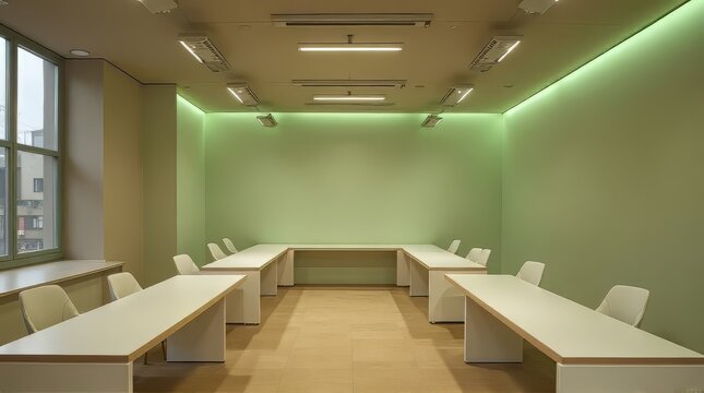 Conference Room with U Shaped Table Setup