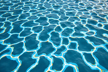 Obraz premium Mesmerizing aqua water surface pattern with light reflections creating a unique background