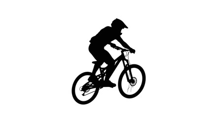 Naklejka premium mountain bikers silhouette adrenaline rush, isolated on transparent background