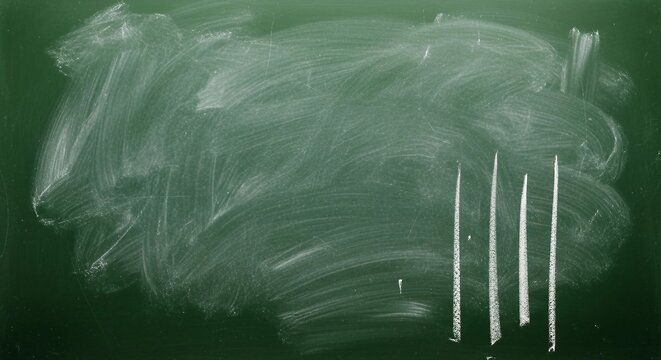 Chalkboard with Tally Marks | Counting on Green Chalkboard for Education or Business Concepts