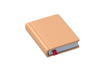 Closed book isolated on white background. 3d render