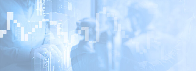 Digital business background with data visualization
