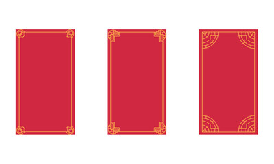 Chinese red background with golden frame border. Perfect template for poster, invitation, greeting card, or festive decoration with elegant oriental cultural design