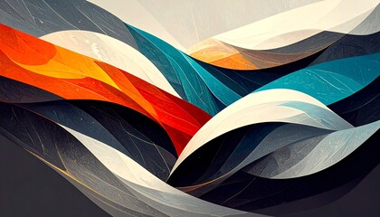 Abstract wavy shapes in vibrant colors