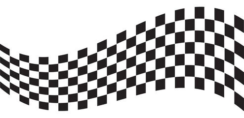 Checkered caro racing flags sports speed, finish line flag car racing flag simple vector isolated from background texile, seamless repeating bannee, wavy flag