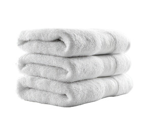Three white folded towels stacked