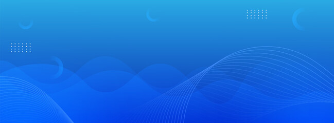 Blue gradient background with dynamic wave pattern, clean and professional.