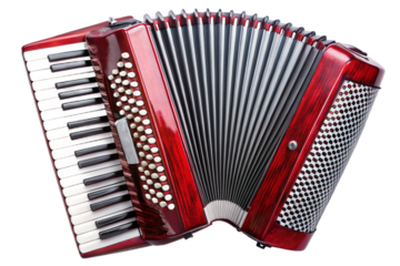 accordion in a red box