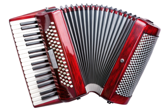 accordion in a red box