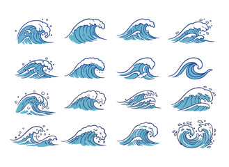 Naklejka premium Blue Wave Pattern Design
