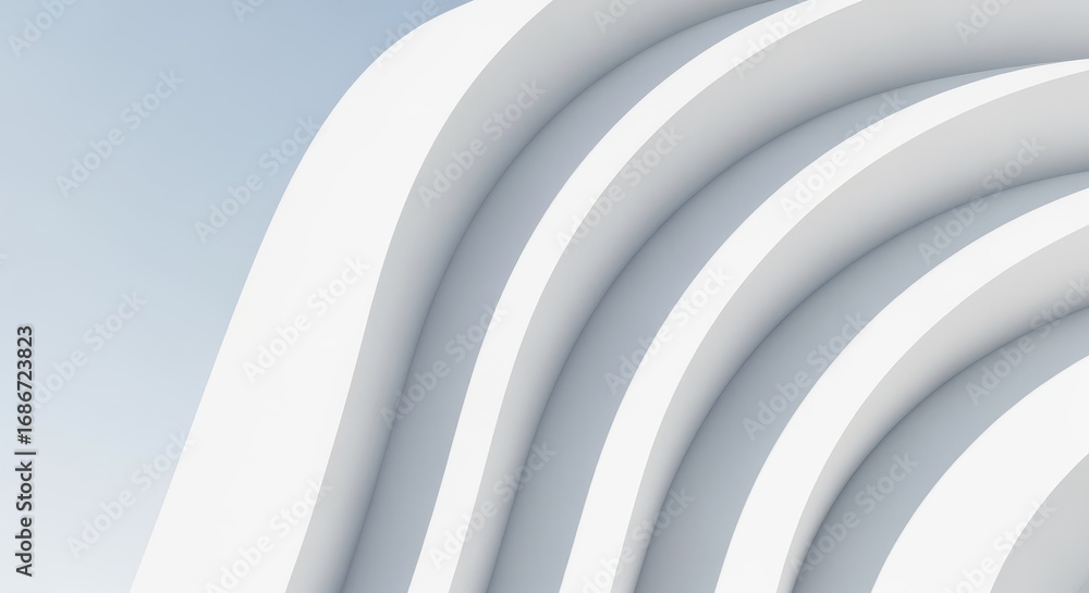 Poster abstract architectural waves: an elegant 3d architectural detail presents a flowing series of pristi