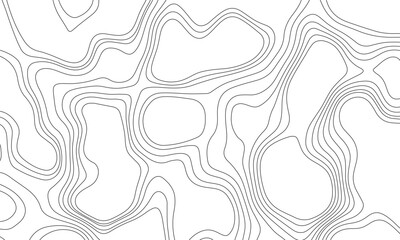 Topographic line map. Abstract circle lines background. Abstract blank detailed topographic contour map. Geographic contour map. Vector background design.