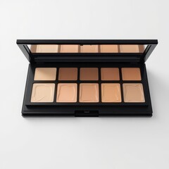 A comprehensive foundation palette showcasing a range of neutral tones.