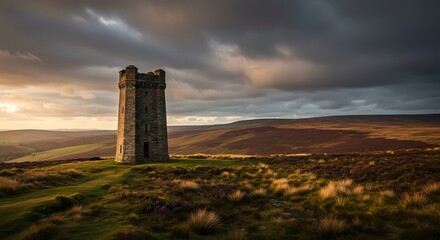 Ancient tower scenic landscape