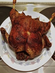 Roasted chicken on a plate