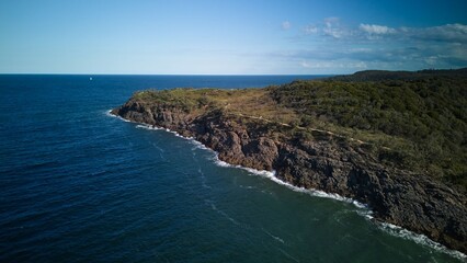 Rugged Coastline with Blue Ocean