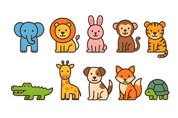 Fototapeta premium set of animals icons