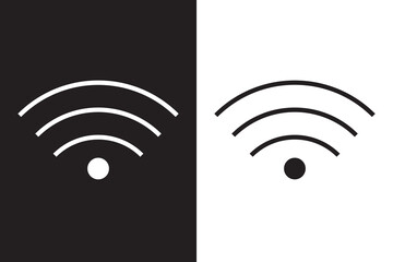 WIFI Signal Icon Minimal Black and White Vector. 