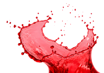 Isolated Red Liquid Splash Abstract on Transparent Background Illustration