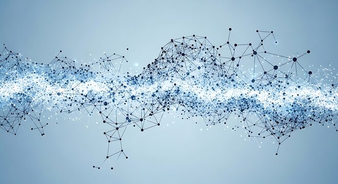 Dynamic Digital Network Connections Representing Data Flow and Innovative Technological Concepts in a Futuristic Abstract Visual