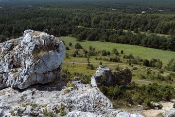Ruins of Olsztyn Castle on the Trail of the Eagles' Nests in the Kraków-Częstochowa Upland.