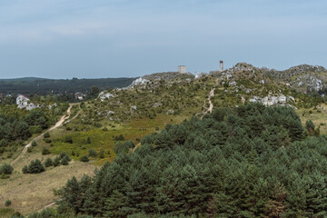 Ruins of Olsztyn Castle on the Trail of the Eagles' Nests in the Kraków-Częstochowa Upland.