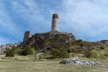 Ruins of Olsztyn Castle on the Trail of the Eagles' Nests in the Kraków-Częstochowa Upland.