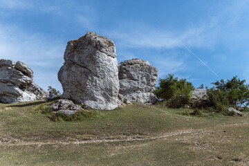 Ruins of Olsztyn Castle on the Trail of the Eagles' Nests in the Kraków-Częstochowa Upland.
