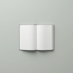 An open book with blank pages, displayed against a neutral backdrop, presents a simple yet elegant image.