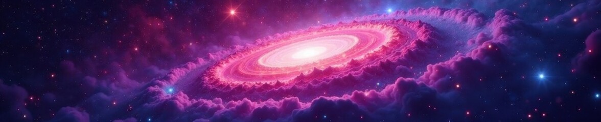 Vibrant nebula swirls, cosmic dust, stellar glow , night, color