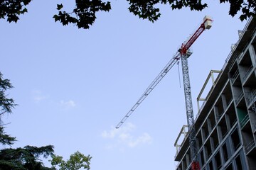 Large Crane At Building Site