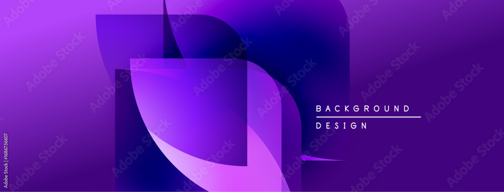 Poster Abstract purple design. Overlapping shapes create dynamic visual effect. Modern background suitable for digital projects.