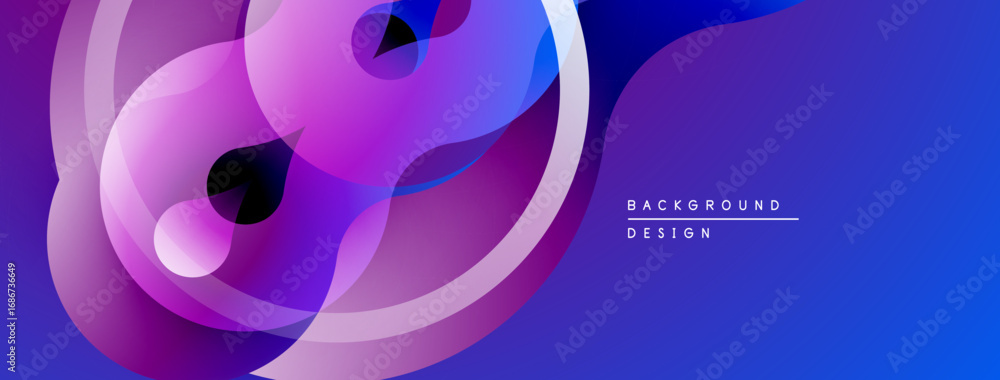 Poster abstract fluid shapes, purple hues, dynamic composition. modern design element, gradient effect, smo