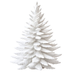 Obraz premium Elegant white Christmas tree sculpture on a transparent background