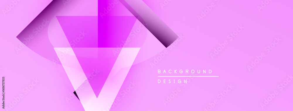 Poster abstract pink design features layered geometric shapes. gradient colors create depth, modern aesthet