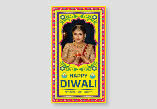 Happy Diwali Photo Frames for Indian Festival Greetings