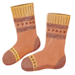 Warm socks clipart watercolor