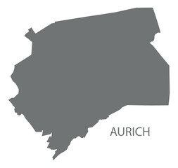 Aurich city map with boroughs grey illustration silhouette shape