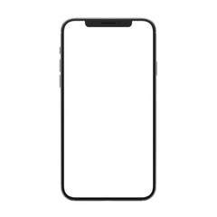 Isolated Smartphone Mockup With Empty White Screen And Transparent Background