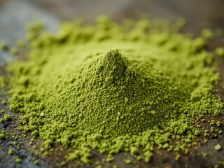 Obraz premium Fine Matcha Powder Texture, Detailed View