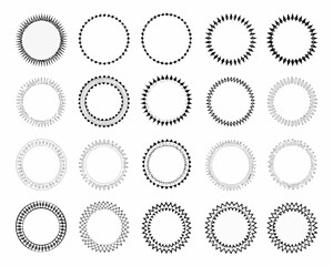 Collection of decorative circular frames and borders with geometric patterns