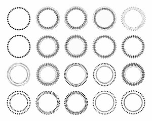Collection of decorative circular frames and borders with various patterns