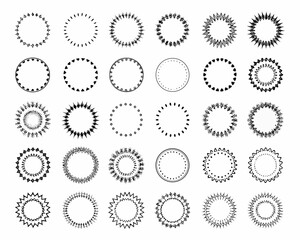 Collection of decorative circular frames and borders