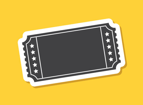 Ticket sticker icon in flat style. Coupon vector illustration on isolated background. Admit one sign business concept.