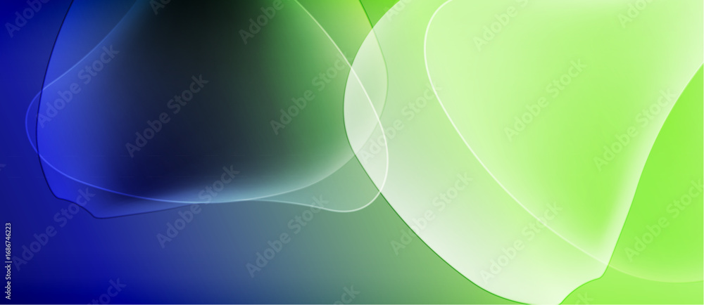 Aufkleber abstract fluid shapes blend, creating vibrant color gradients. blue transitions to green, offering s