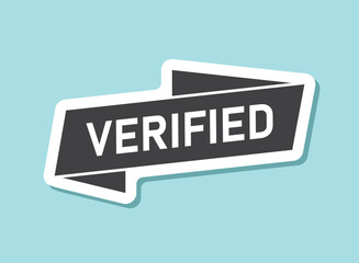 Verified banner sticker icon in flat style. Verify label vector illustration on isolated background. Accepted sign business concept.