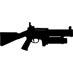 Naklejka premium Black silhouette of grenade launcher