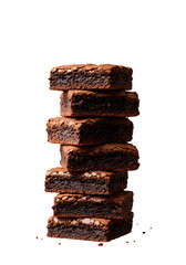 Isolated Stack of Brownies on Transparent Background Photo