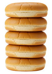 Isolated Stack of Burger Buns On Transparent Background Realistic Photo