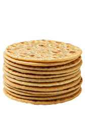 Isolated Stack Of Golden Brown Rotis On Transparent Background Photo
